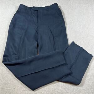 Ballin Men’s 34x32 Blue Relax Flat Front Textured Dress Pants Luxury Golf Slacks